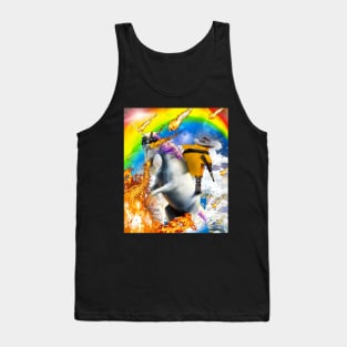 Cowboy Meeple Board Gaming Gamer Riding Unicorn Rainbow Tank Top